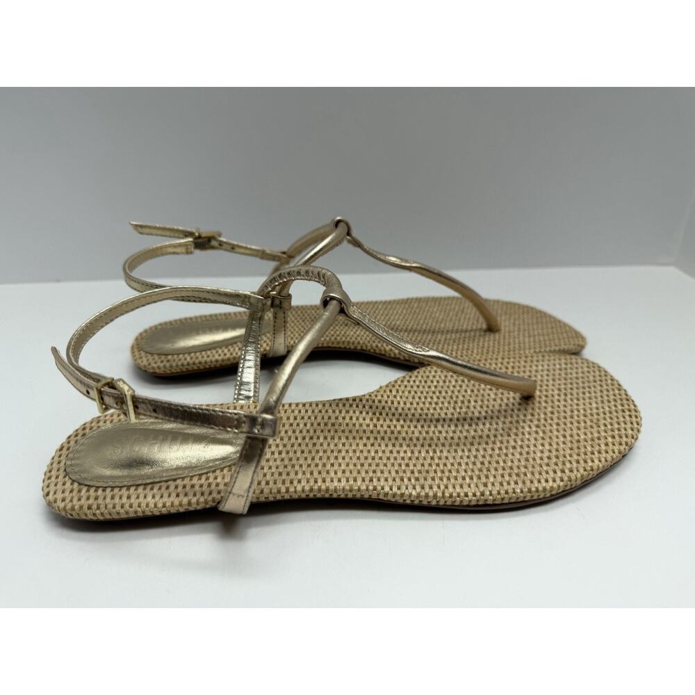 Schutz Women’s Elsha Gold Metallic Strappy Sandals T Strap Summer Size 9.5 M - Picture 3 of 10